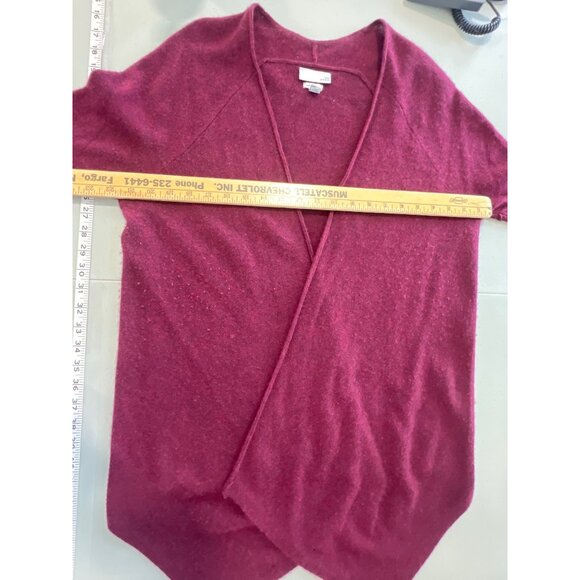 14th and Union Cashmere Open Front Cardigan Sweater Women Small Red Asymmetrical - Picture 7 of 9